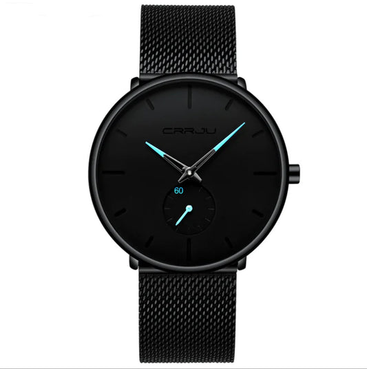 CRRJU Men's Simple Thin Quartz Watch