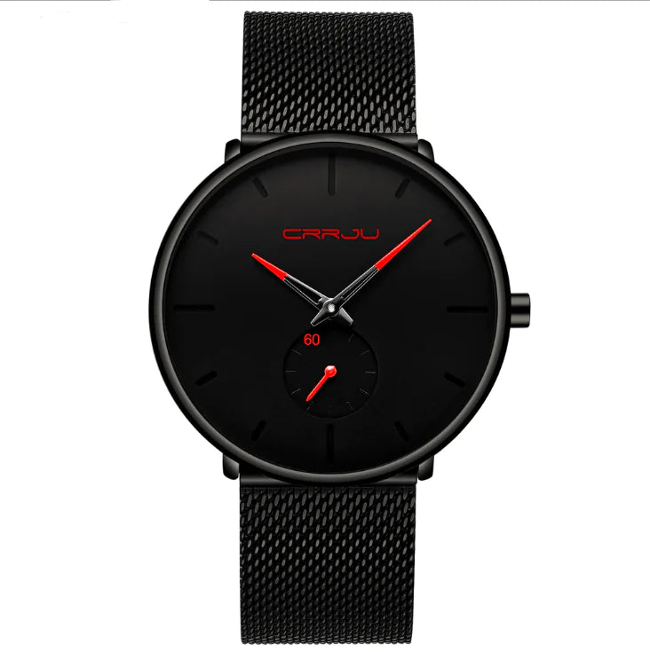 CRRJU Men's Simple Thin Quartz Watch