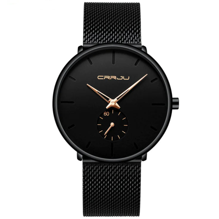 CRRJU Men's Simple Thin Quartz Watch
