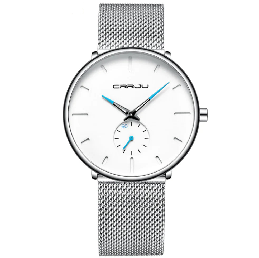 CRRJU Men's Simple Thin Quartz Watch