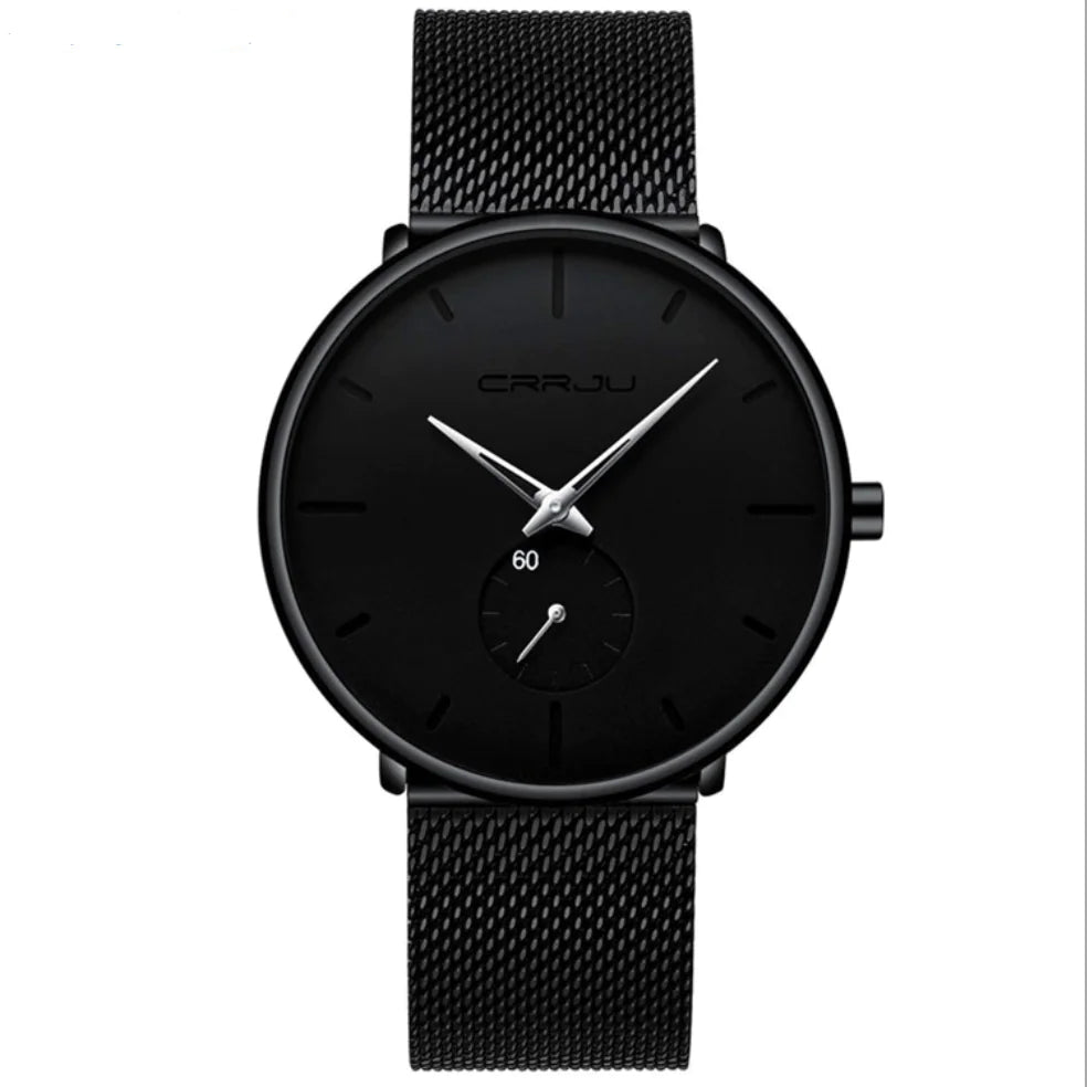 CRRJU Men's Simple Thin Quartz Watch