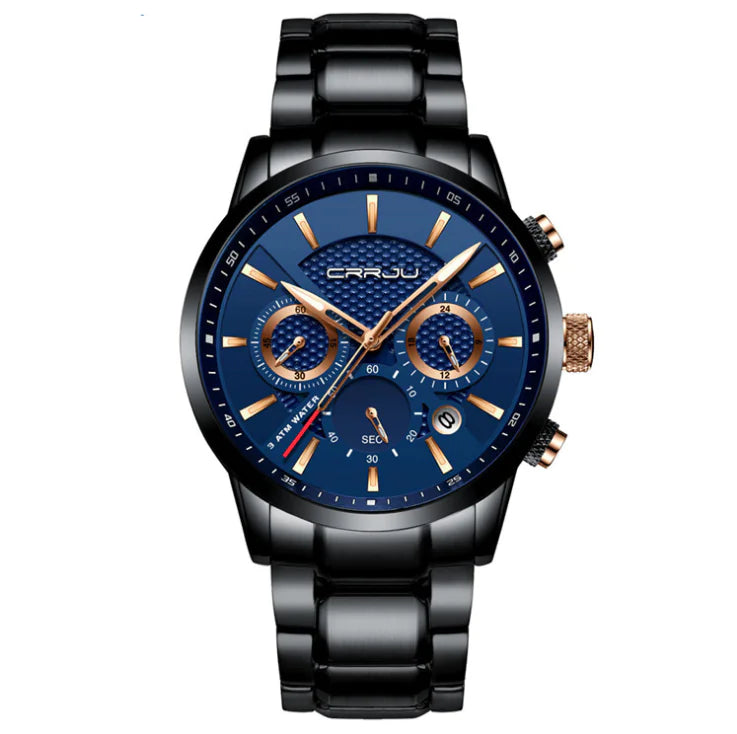 CRRJU Men's Sports Watch with Six-Hand Quartz Design