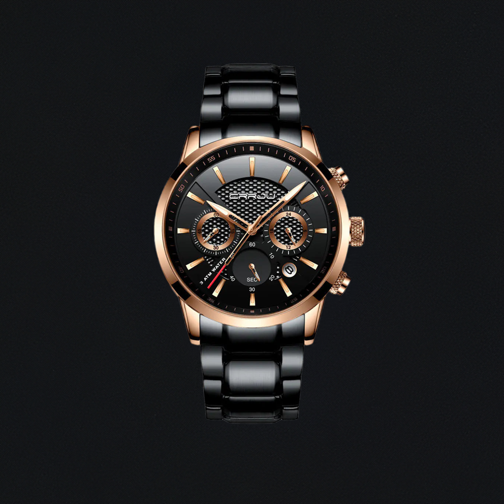 CRRJU Men's Sports Watch with Six-Hand Quartz Design