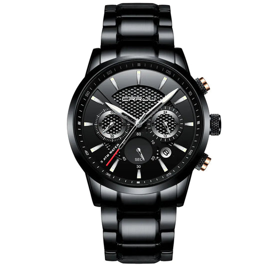 CRRJU Men's Sports Watch with Six-Hand Quartz Design