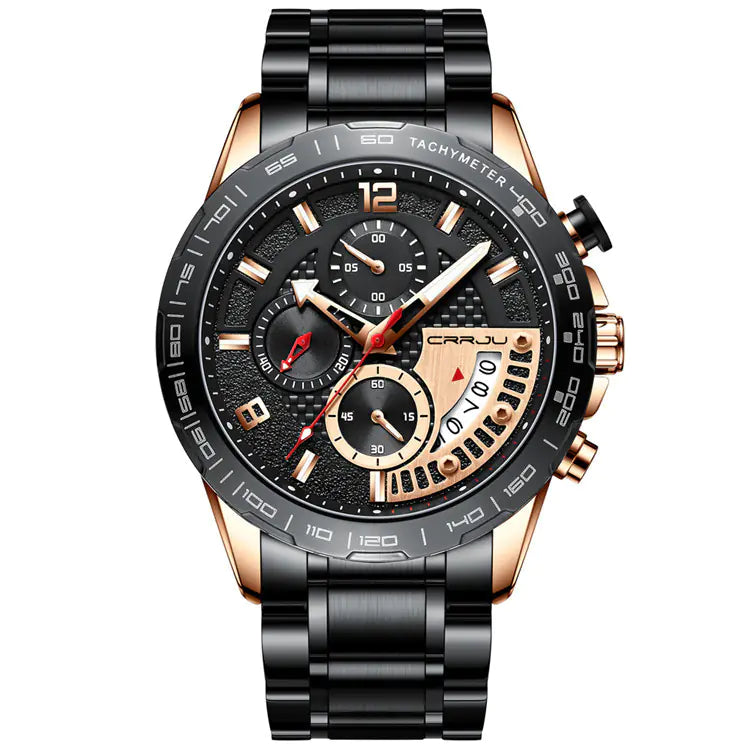 CRRJU 2281 Men's Sport Watch with Stainless Steel Band