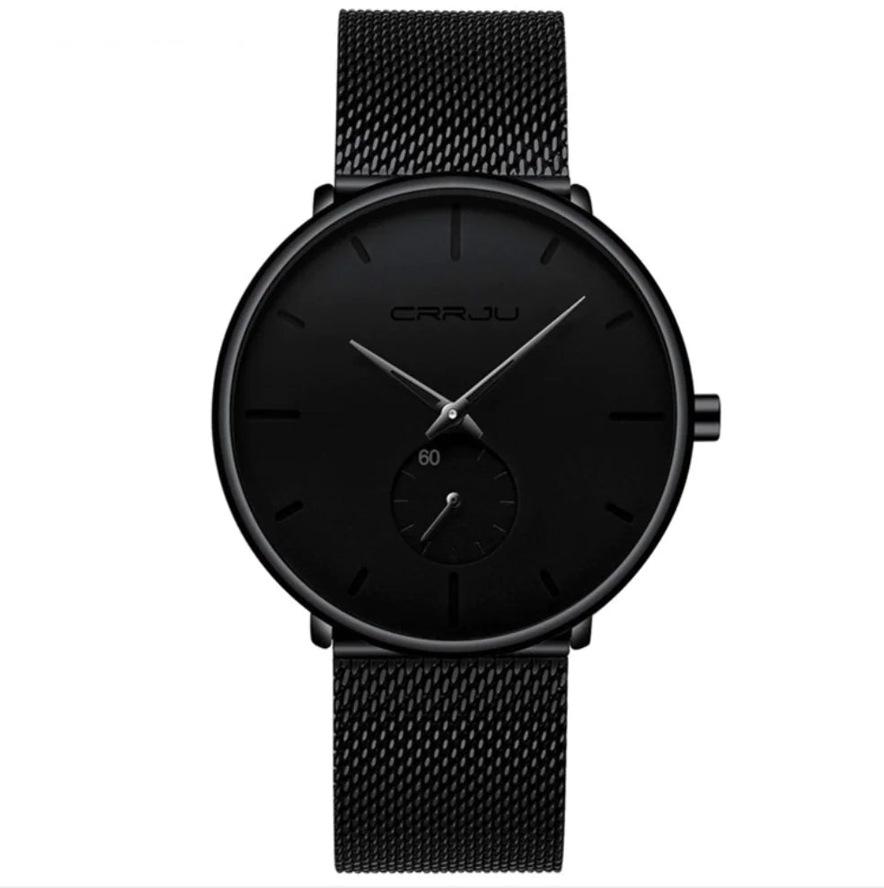 CRRJU Men's Simple Thin Quartz Watch