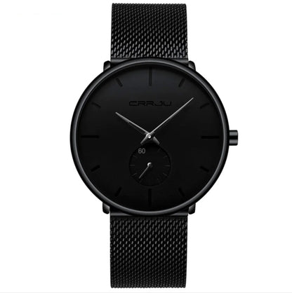 CRRJU Men's Simple Thin Quartz Watch