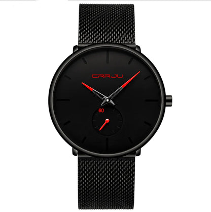 CRRJU Men's Simple Thin Quartz Watch