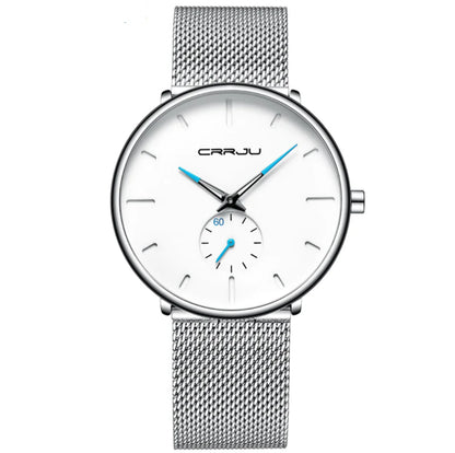 CRRJU Men's Simple Thin Quartz Watch